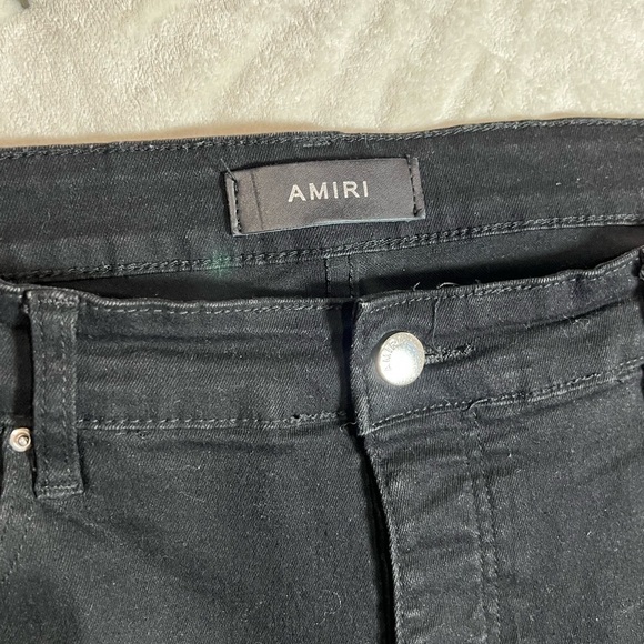 AMIRI 36W 30L Mx2 Bandana Knee Black Denim Jeans Distressed Authentic Denim C25 - Picture 7 of 14